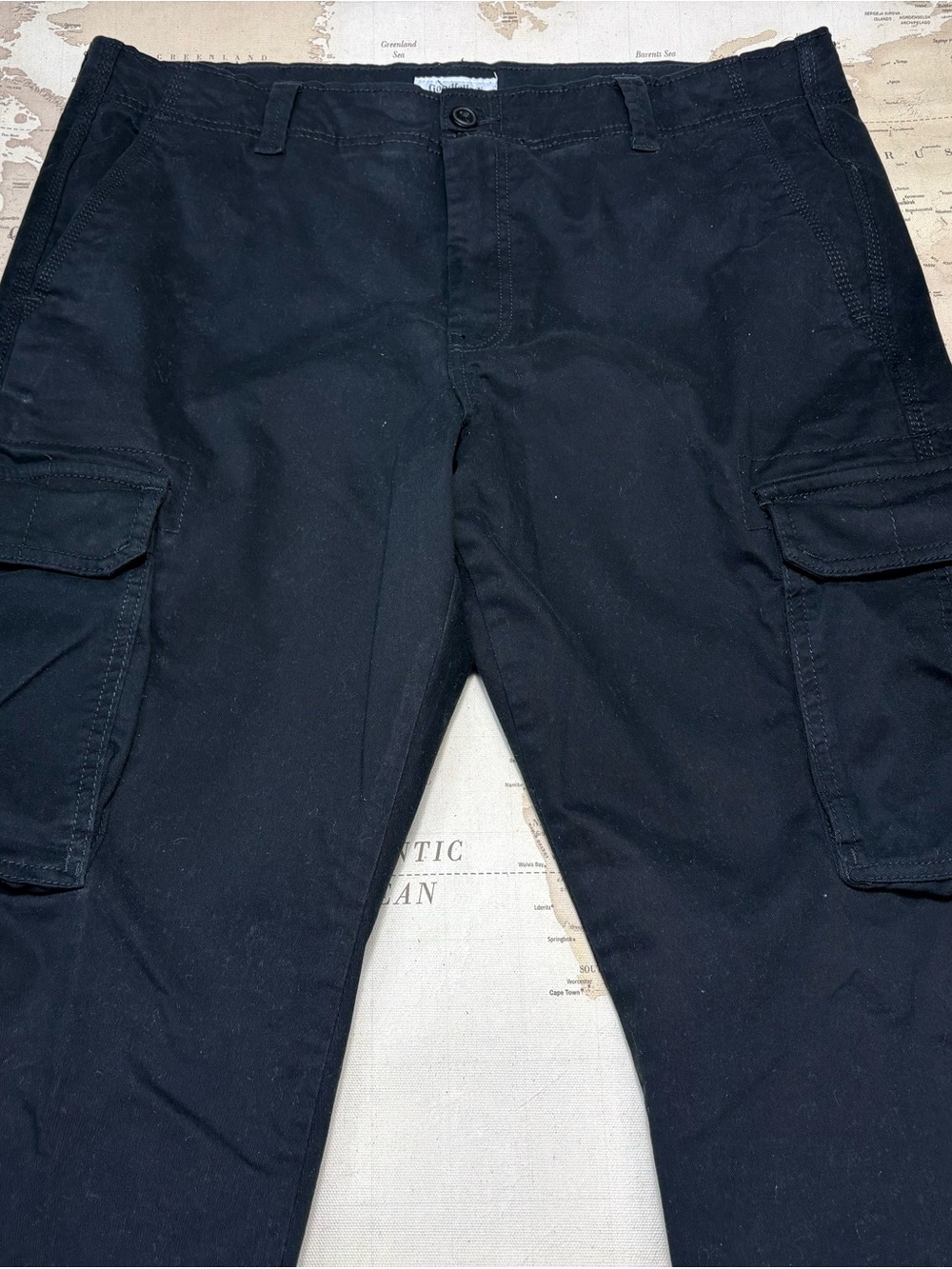 Goodfellow & Co•Cargo Pants•Black•Cotton Straight Leg•Zip And Button•38x32